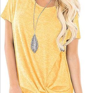 Womens Long/Short Sleeve T Shirt Tie‎ Front Comfy Tee